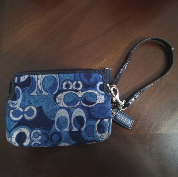 Blue Authentic Coach Wristlet - Picture 2 of 3